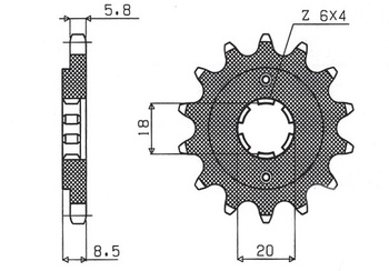 Zębatka przednia 2046 14 honda cmx 250`87-`05 (jtf270.14) (łańc. 520) (204614jt)